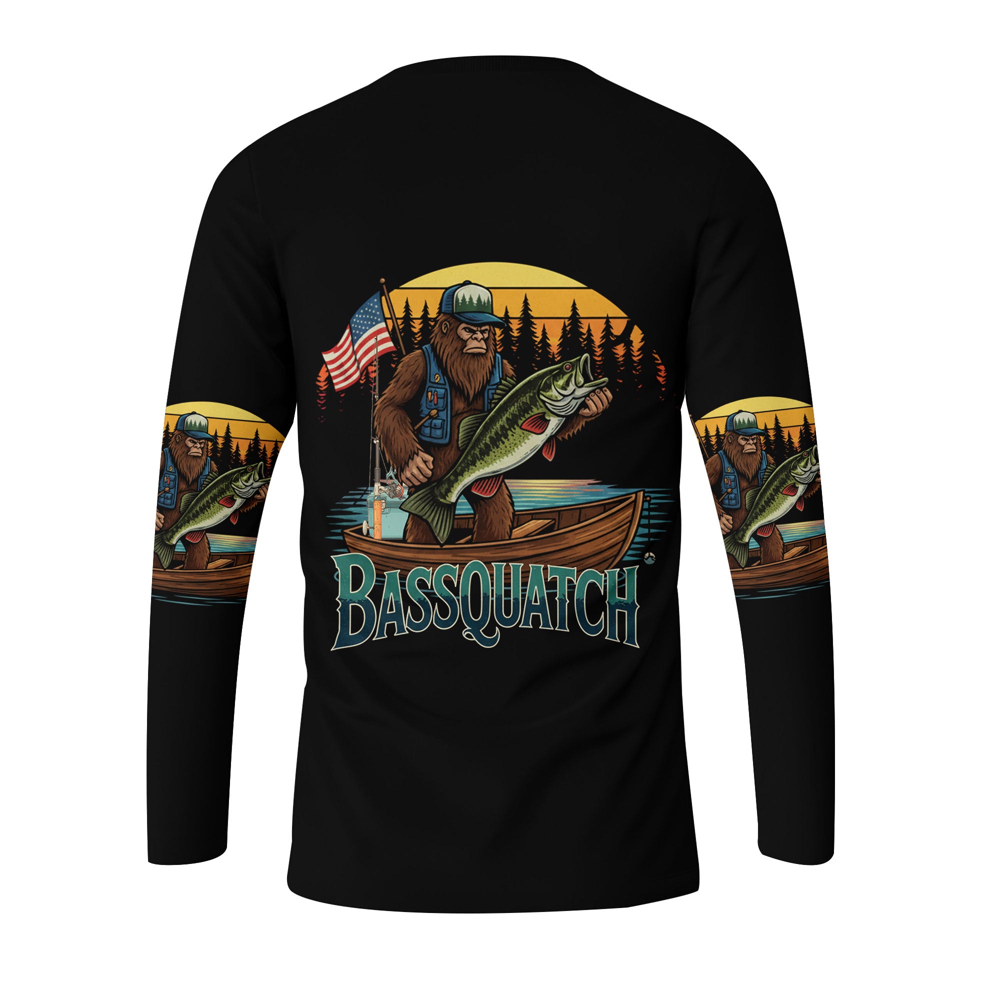 Bassquatch Retro All Over Print Shirt