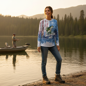 Largemouth Bass American Flag All Over Print Shirt