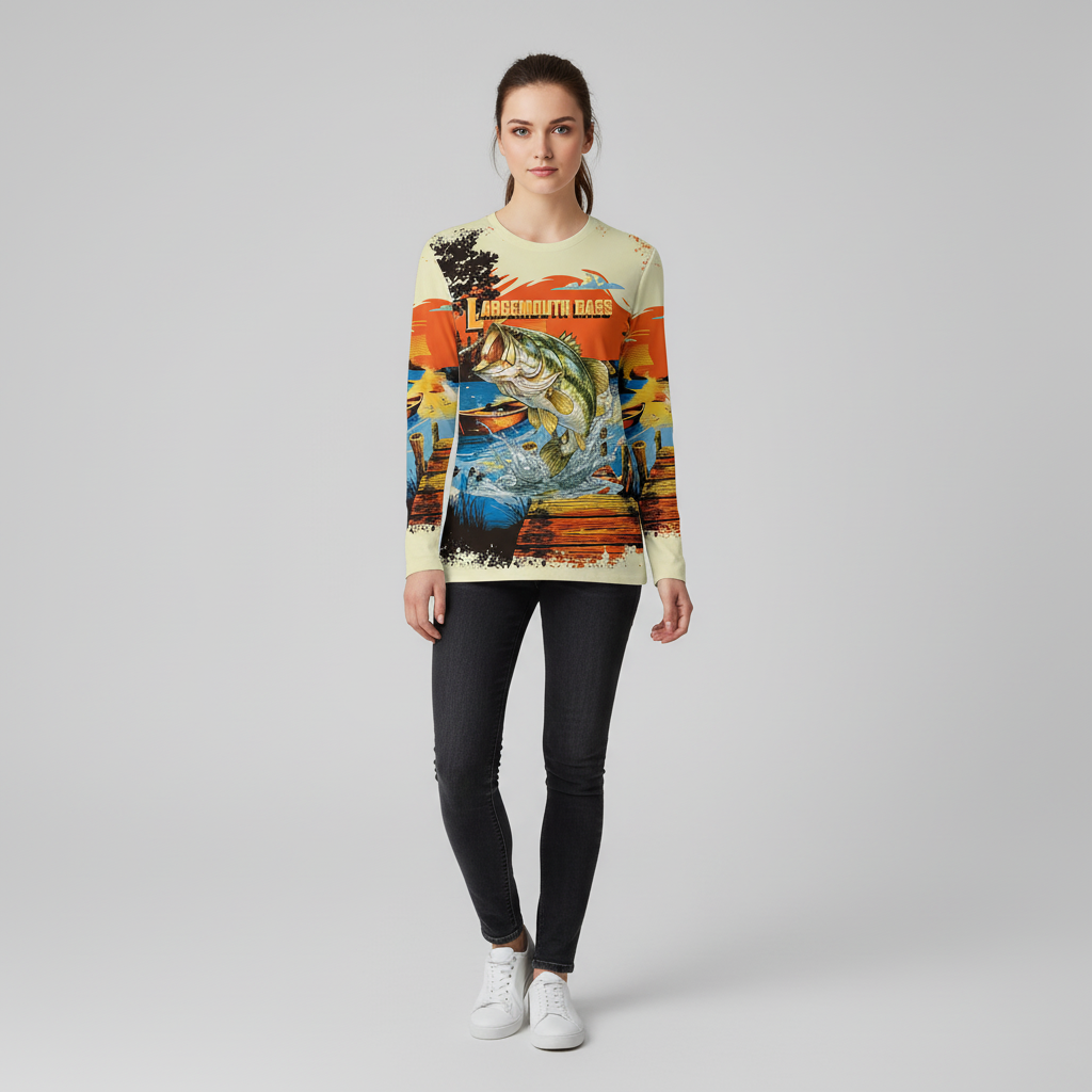 Largemouth Bass Jumping All Over Print Shirt