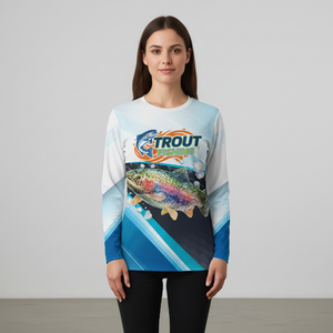 Trout Fish Blue Sport All Over Print Shirt