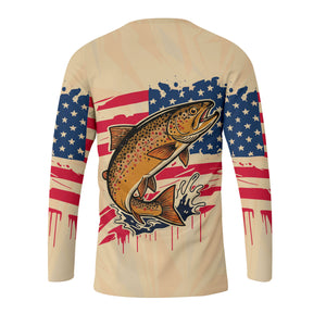 Vintage America Custom Name Trout Fishing All Over Print Shirt