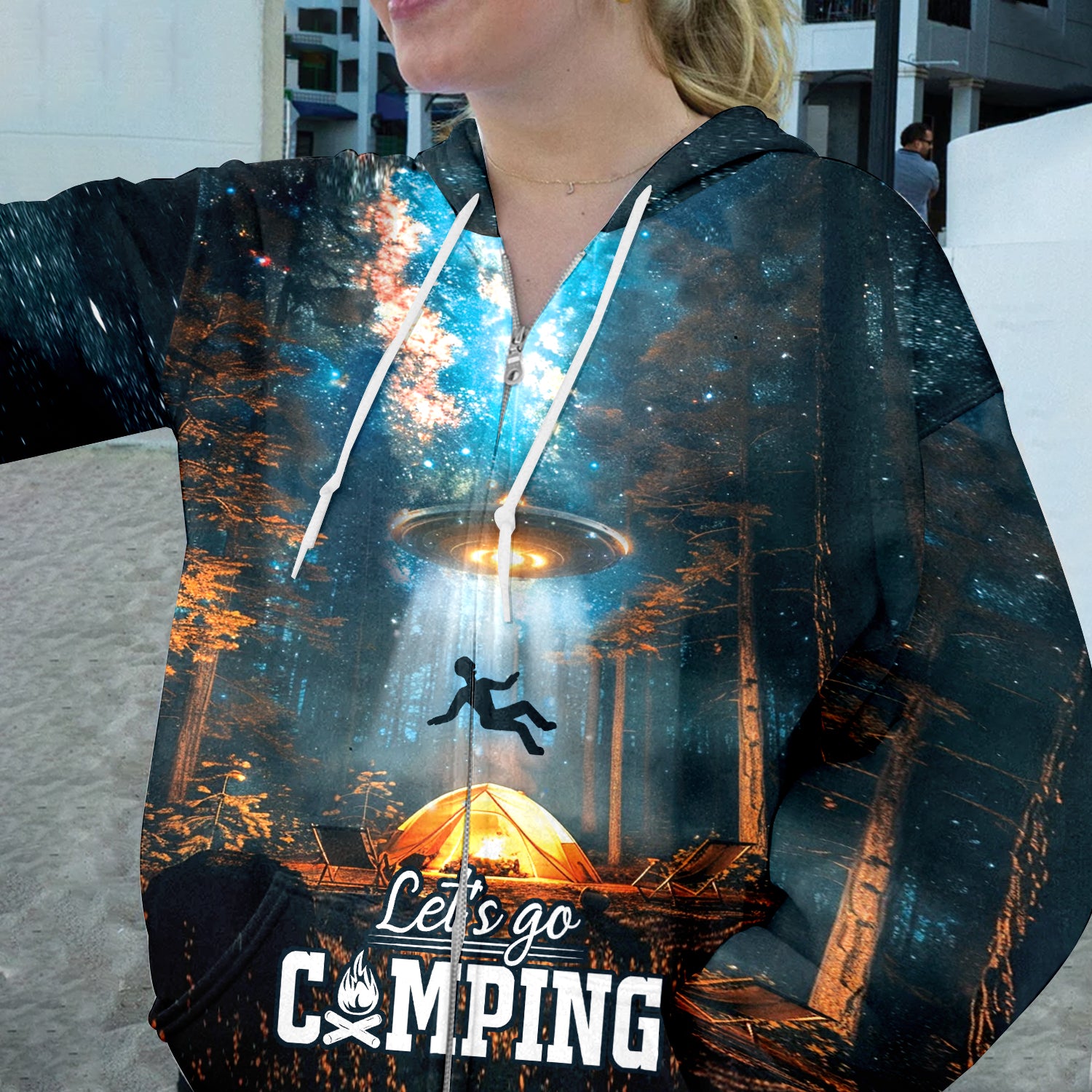 Let's Go Camping UFO All Over Print Shirt