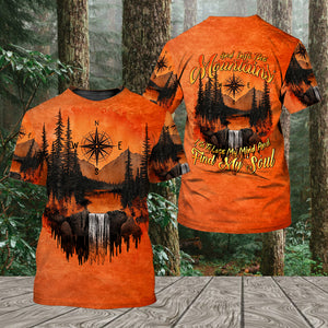 Into The Mountains I Go Orange All Over Print Shirt