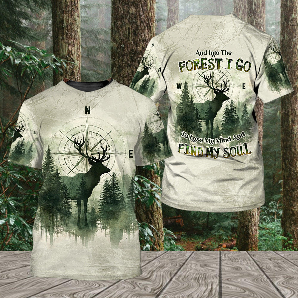 Into The Forest Deer Exposure All Over Print Shirt