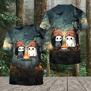 Cute Ghost Camping Crew All Over Print Shirt