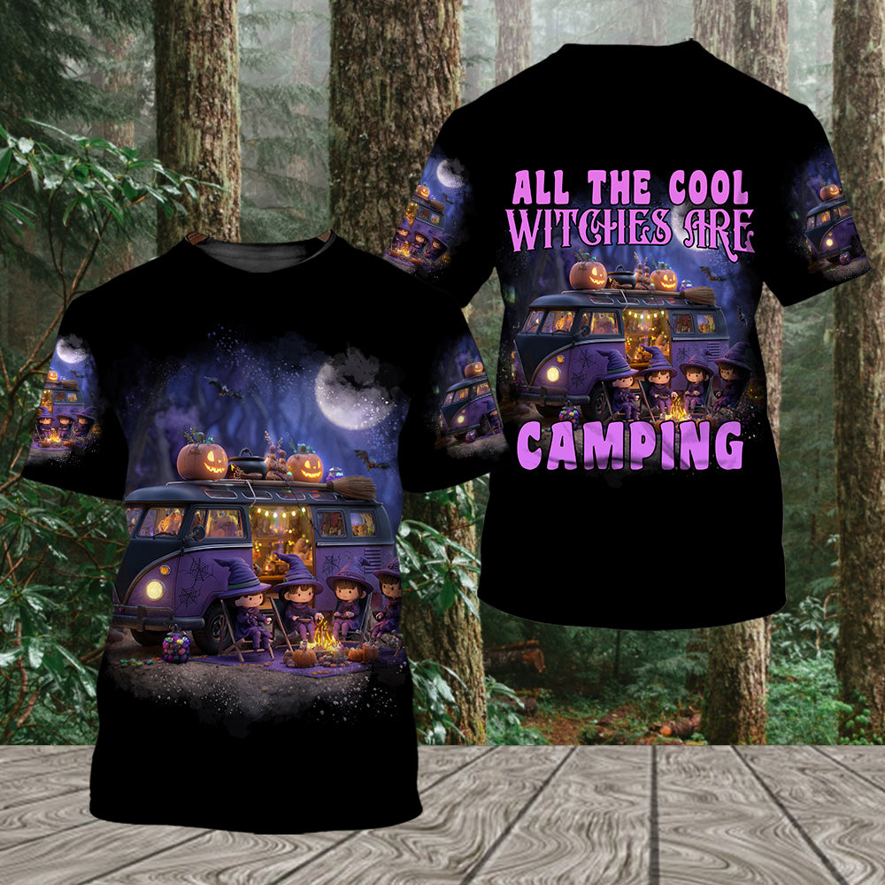 All The Cool Witches Are Camping All Over Print Shirt