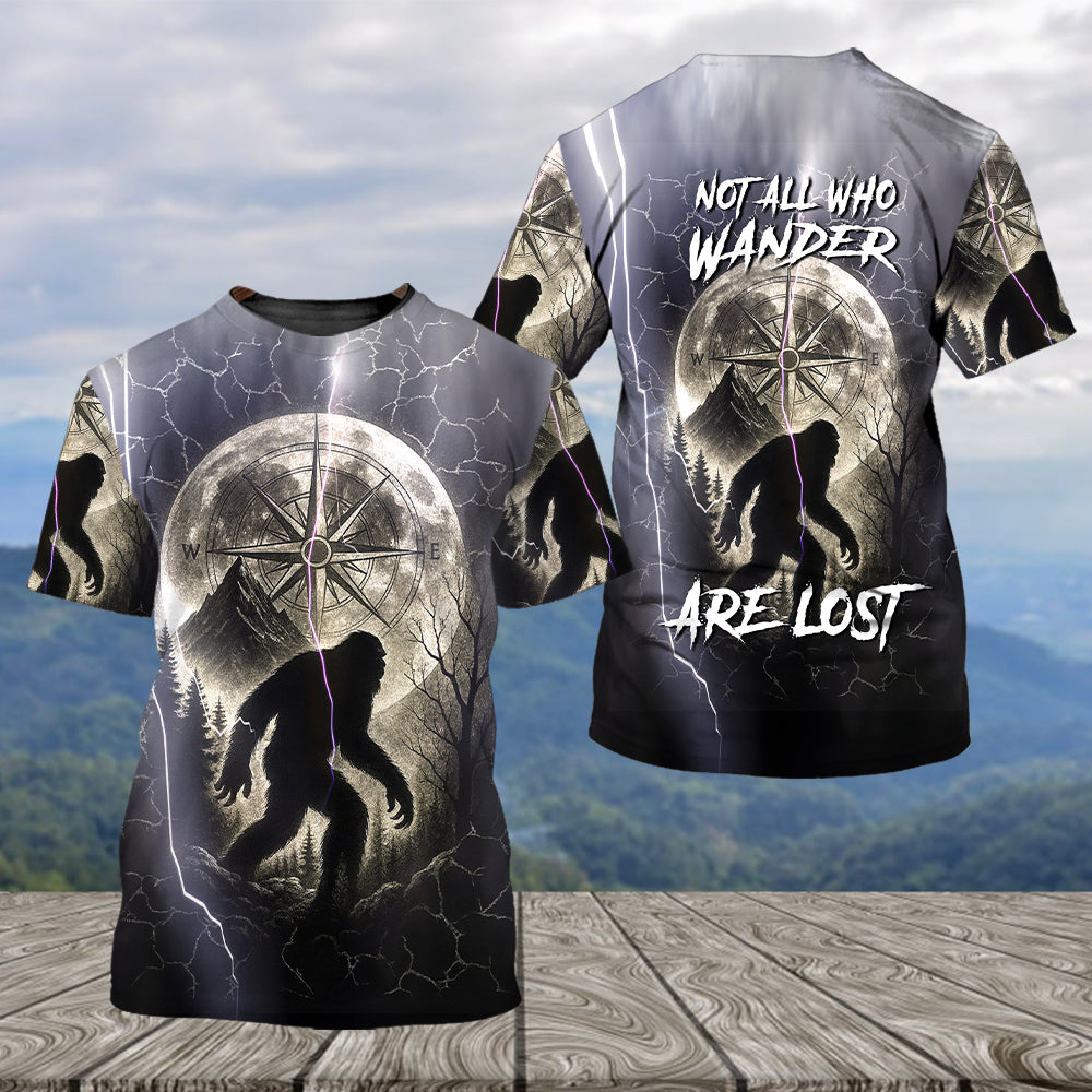 Vintage Bigfoot Not All Who Wander Are Lost Thunder All Over Print Shirt