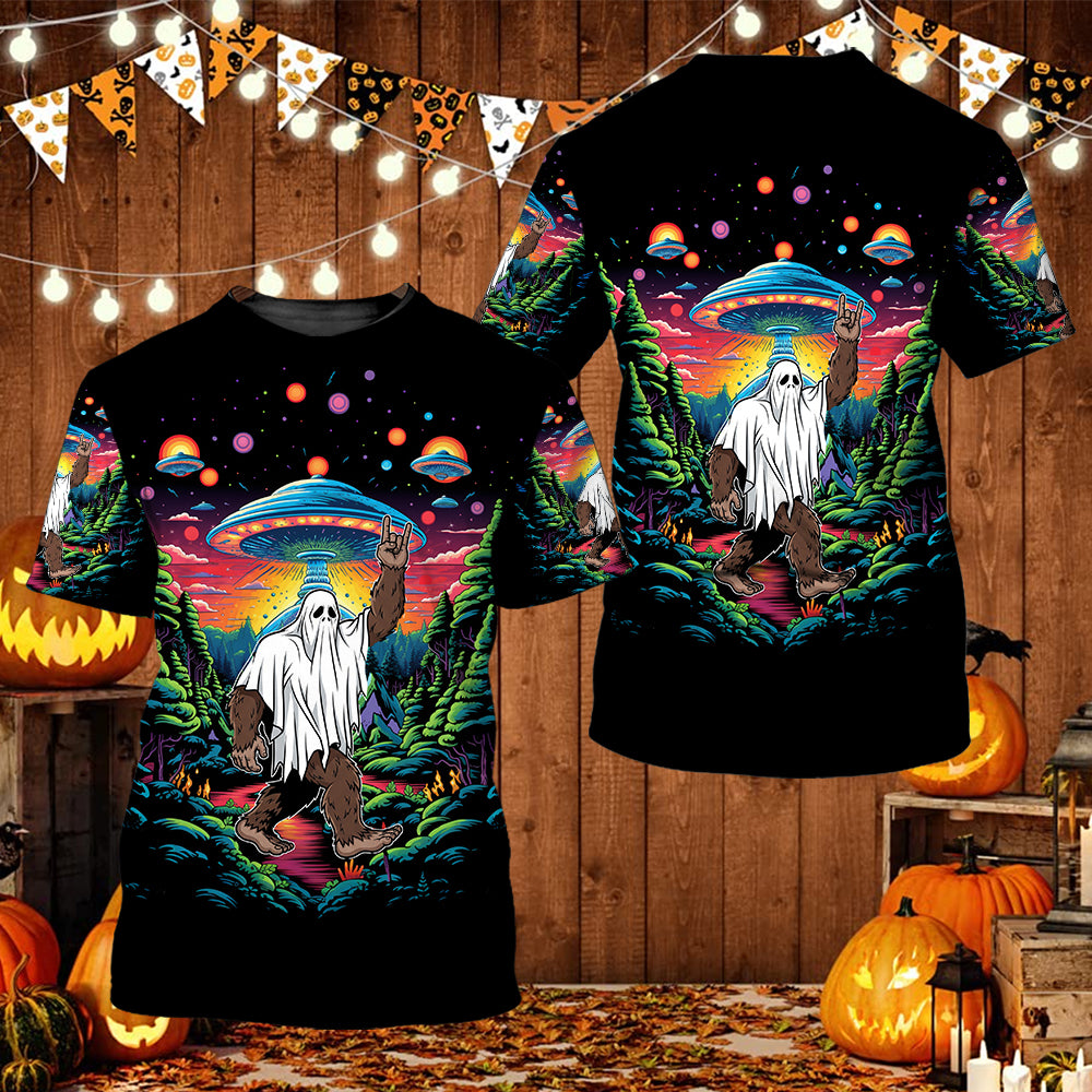Bigfoot Boo Rock On All Over Print Shirt