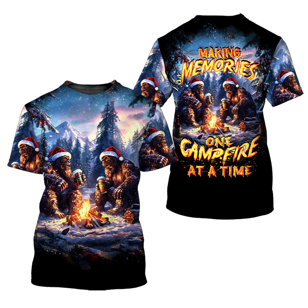 Bigfoot Making Memories One Campfire At A Time Christmas All Over Print Shirt