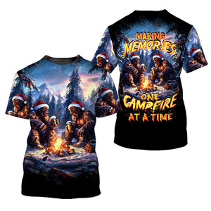 Bigfoot Making Memories One Campfire At A Time Christmas All Over Print Shirt