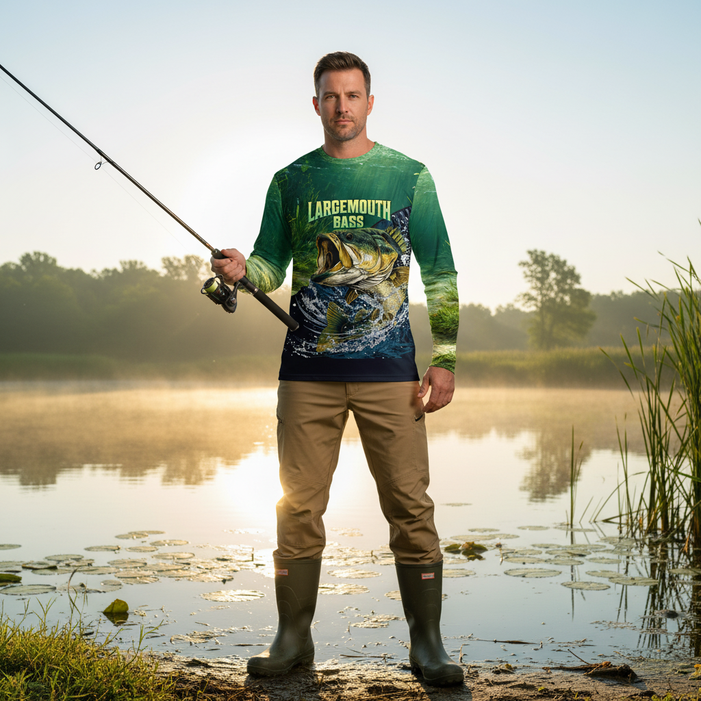 Largemouth Bass Vintage All Over Print Shirt