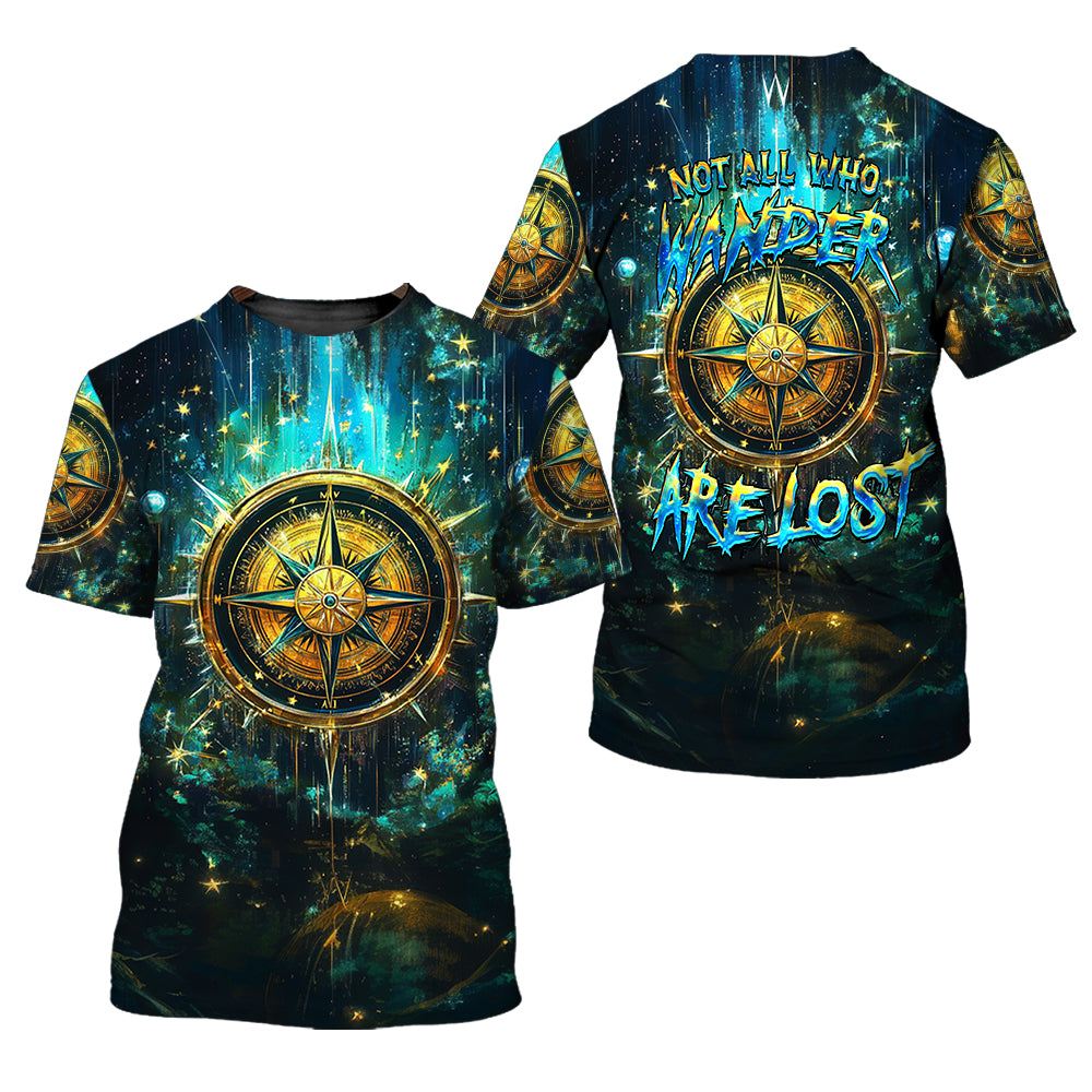 Not All Who Wander Fantasy Compass All Over Print Shirt