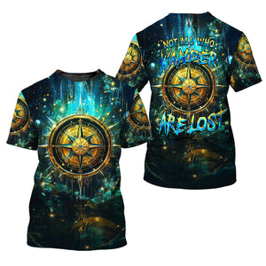 Not All Who Wander Fantasy Compass All Over Print Shirt