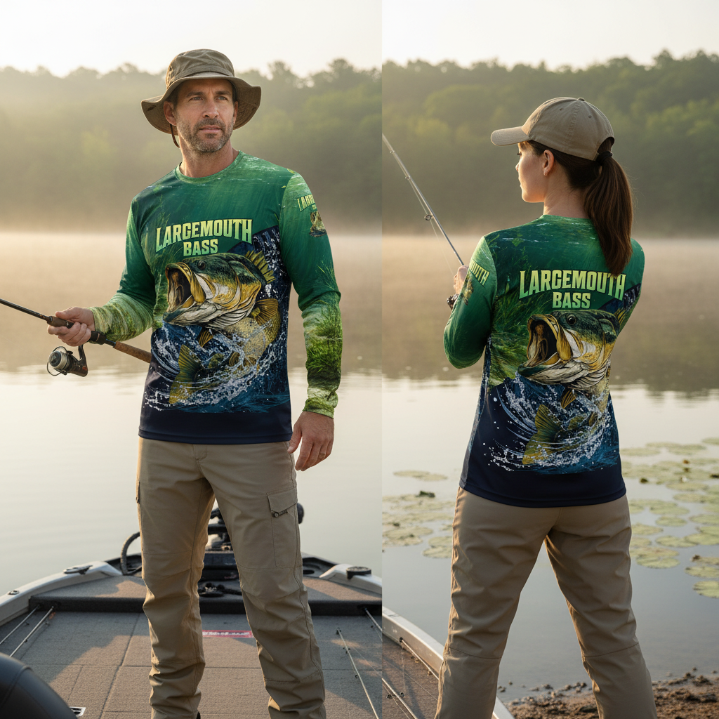 Largemouth Bass Vintage All Over Print Shirt