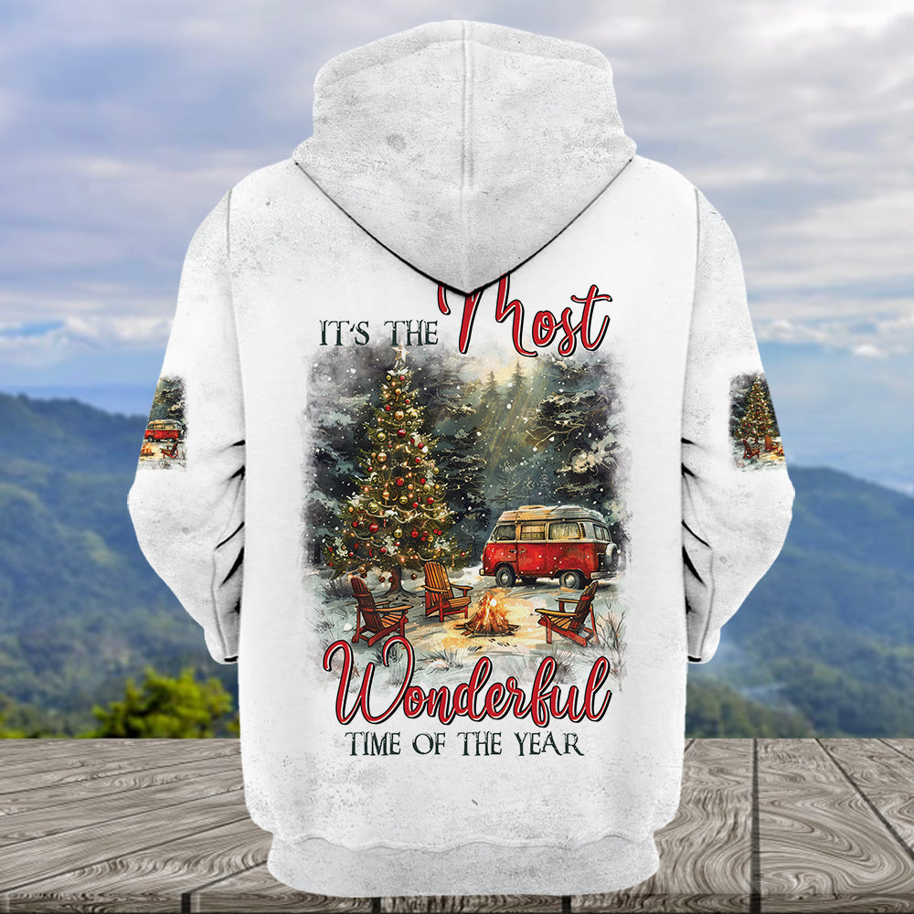 It's The Most Wonderful Time Of Christmas Camping All Over Print Shirt