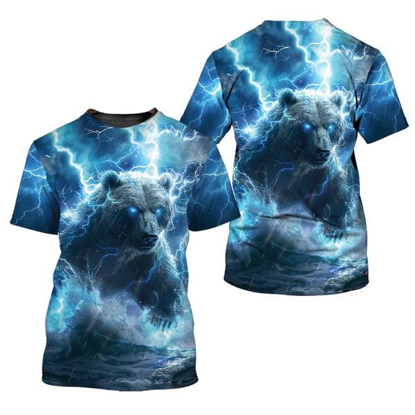 Electric Powerful Bear Awesome Cool All Over Print Shirt