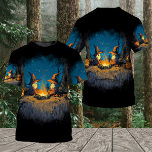 Spooky Pumpkin Campfire Night All Over Print Shirt