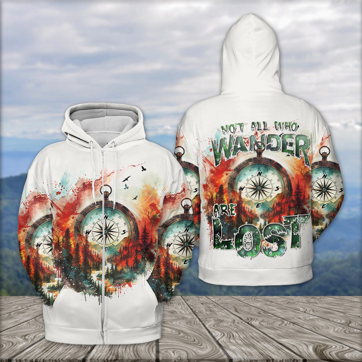Compass Colorful Not All Who Wander Are Lost All Over Print