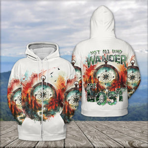 Compass Colorful Not All Who Wander Are Lost All Over Print