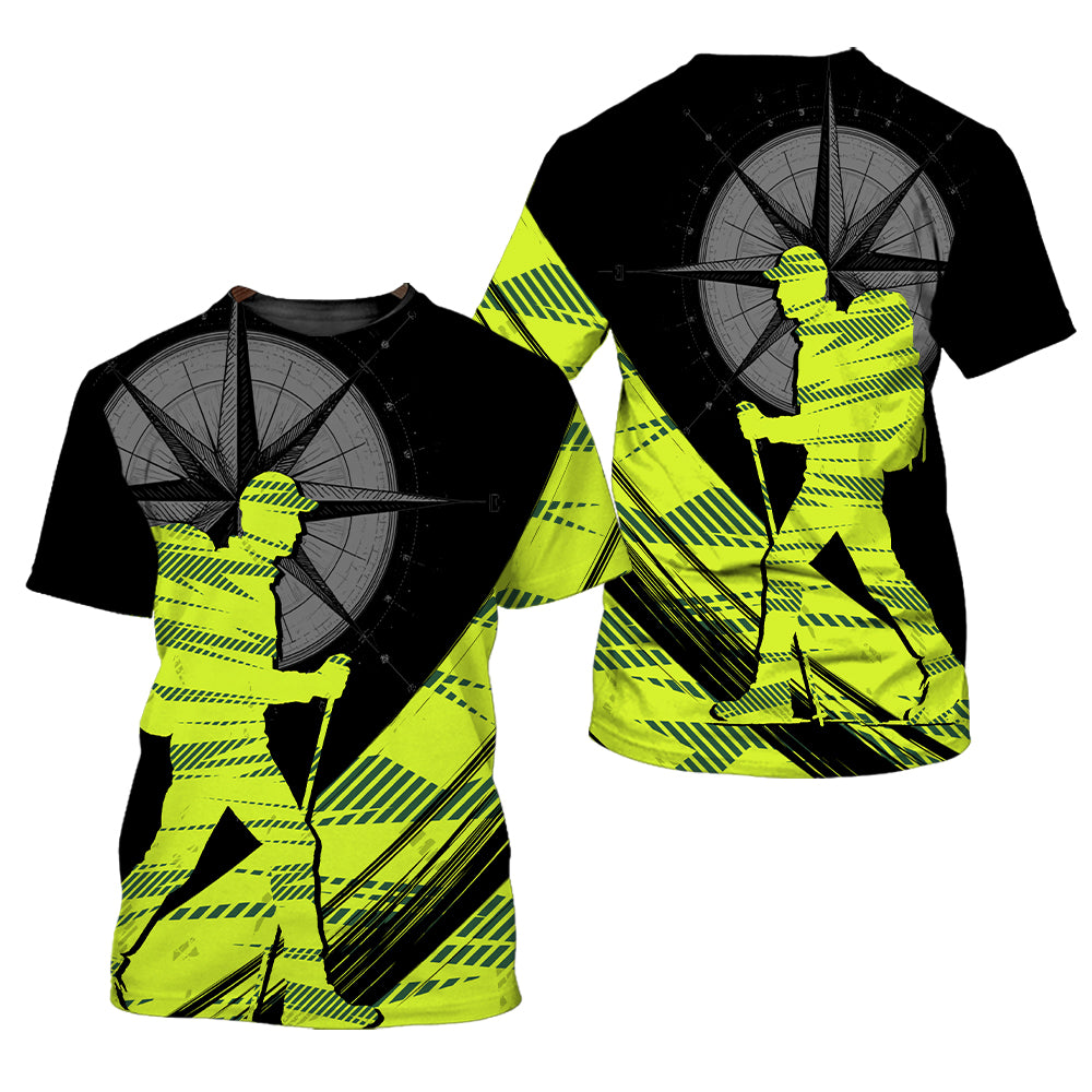 Hiking Find Your Own Path Yellow Neon All Over Print Shirt