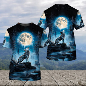 Wolf Moon Light Art All Over Print Shirt