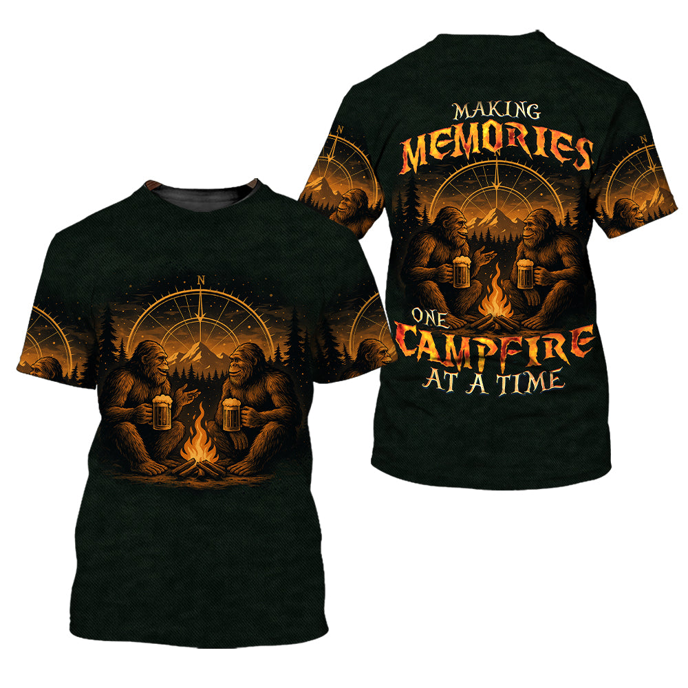 Bigfoot Making Memories One Campfire At A Time All Over Print Shirt