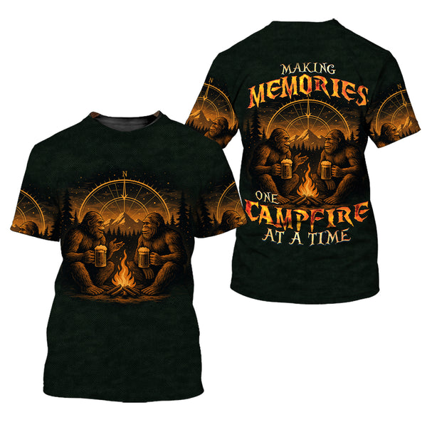Bigfoot Making Memories One Campfire At A Time All Over Print Shirt