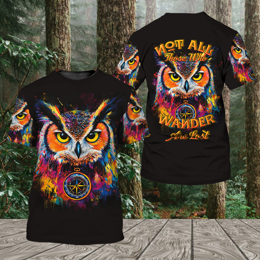 Not All Who Wander Are Lost Owl All Over Print Shirt