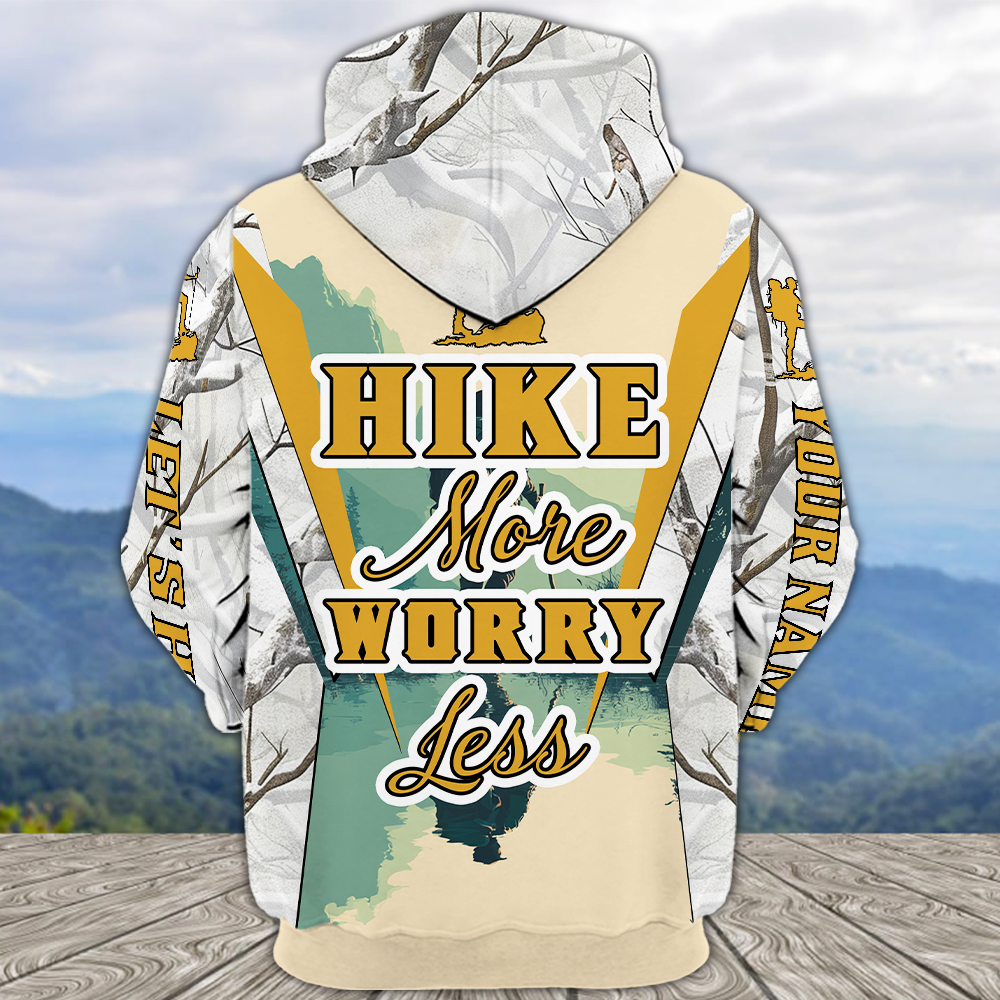 Custom Name Hiking More Worry Less All Over Print Shirt