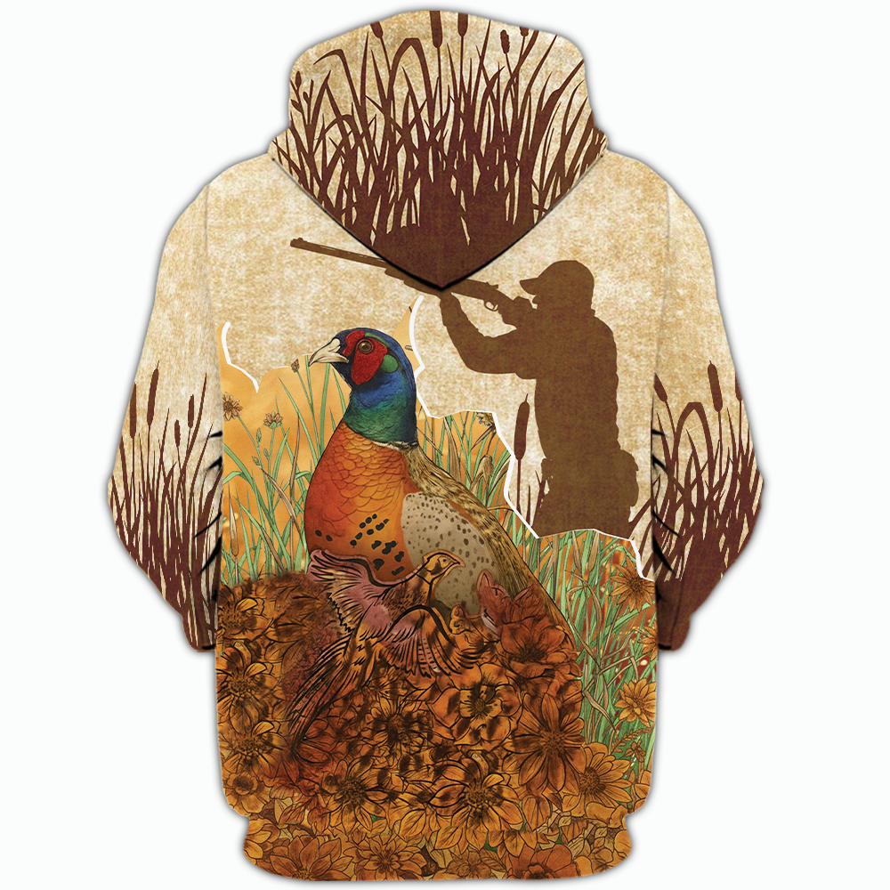 Vintage Wild Pheasant Hunting Flower Camo All Over Print Shirt