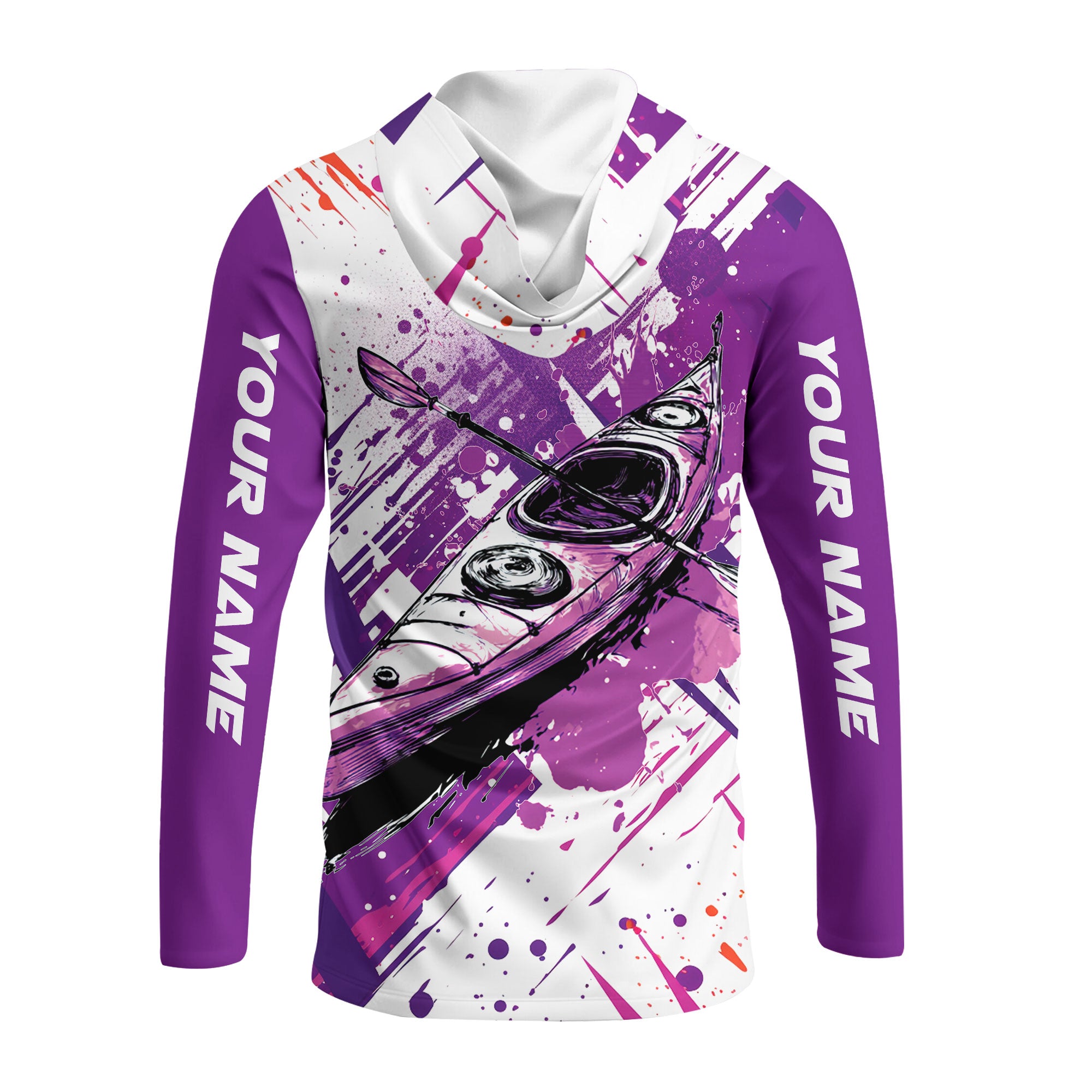 Custom Name Kayaking Purple All Over Print Shirt