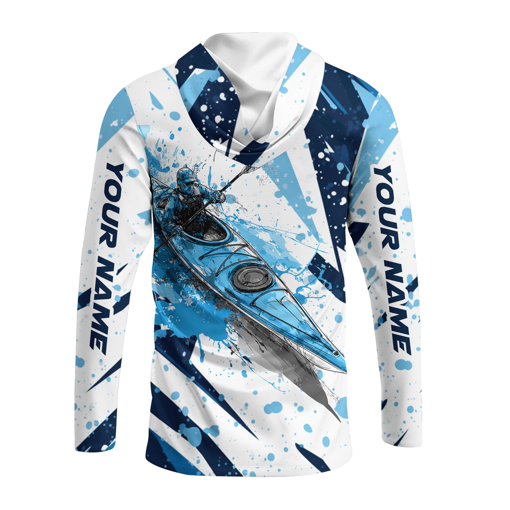 Custom Name Kayaking Blue All Over Print Shirt