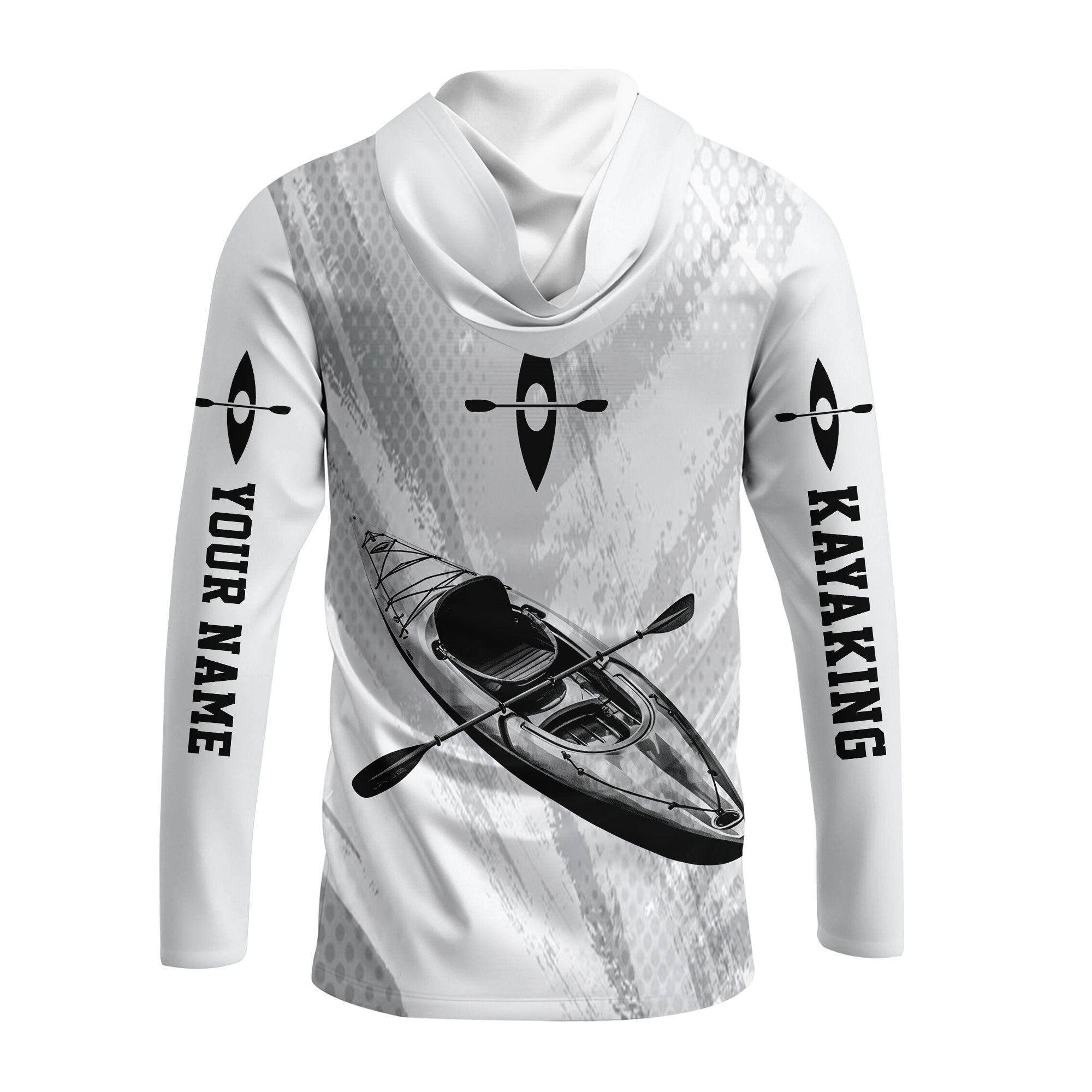 Custom Name Kayaking Black And White All Over Print Shirt