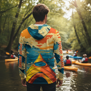 Custom Name Sunset Kayaking Scene All Over Print Shirt