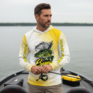 Custom Name Crappie Fish Yellow All Over Print Shirt