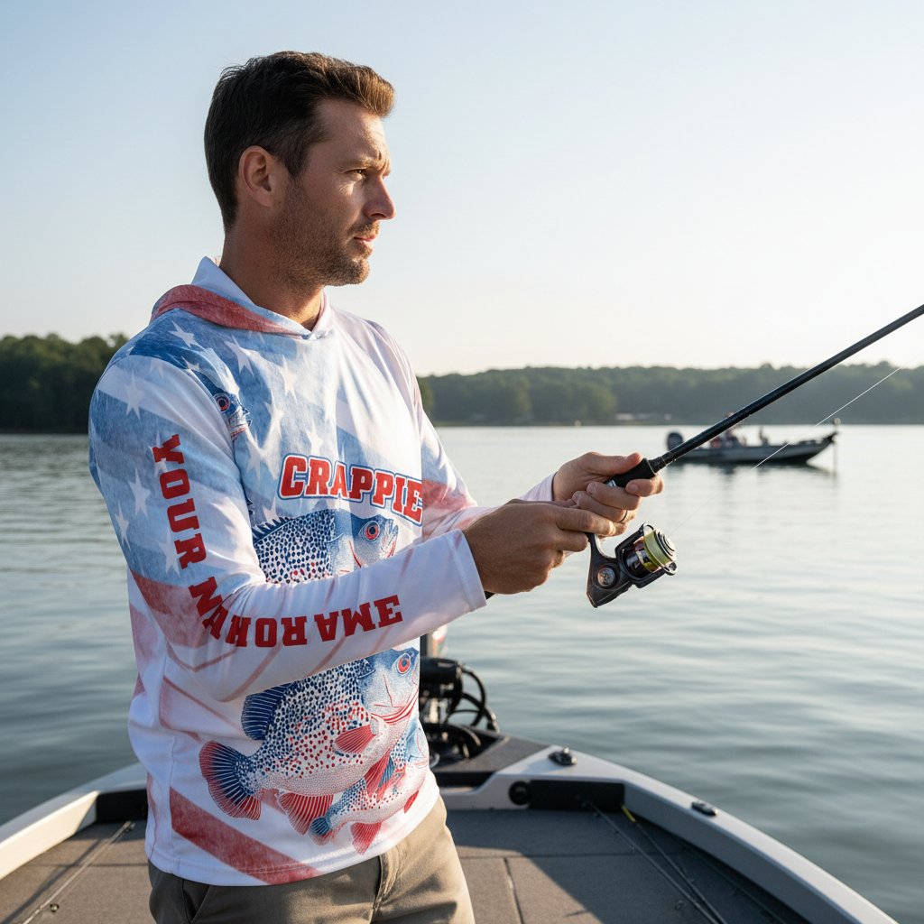 Custom Name Crappie Fish America All Over Print Shirt