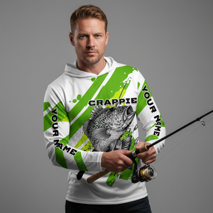Custom Name Crappie Fish Green All Over Print Shirt