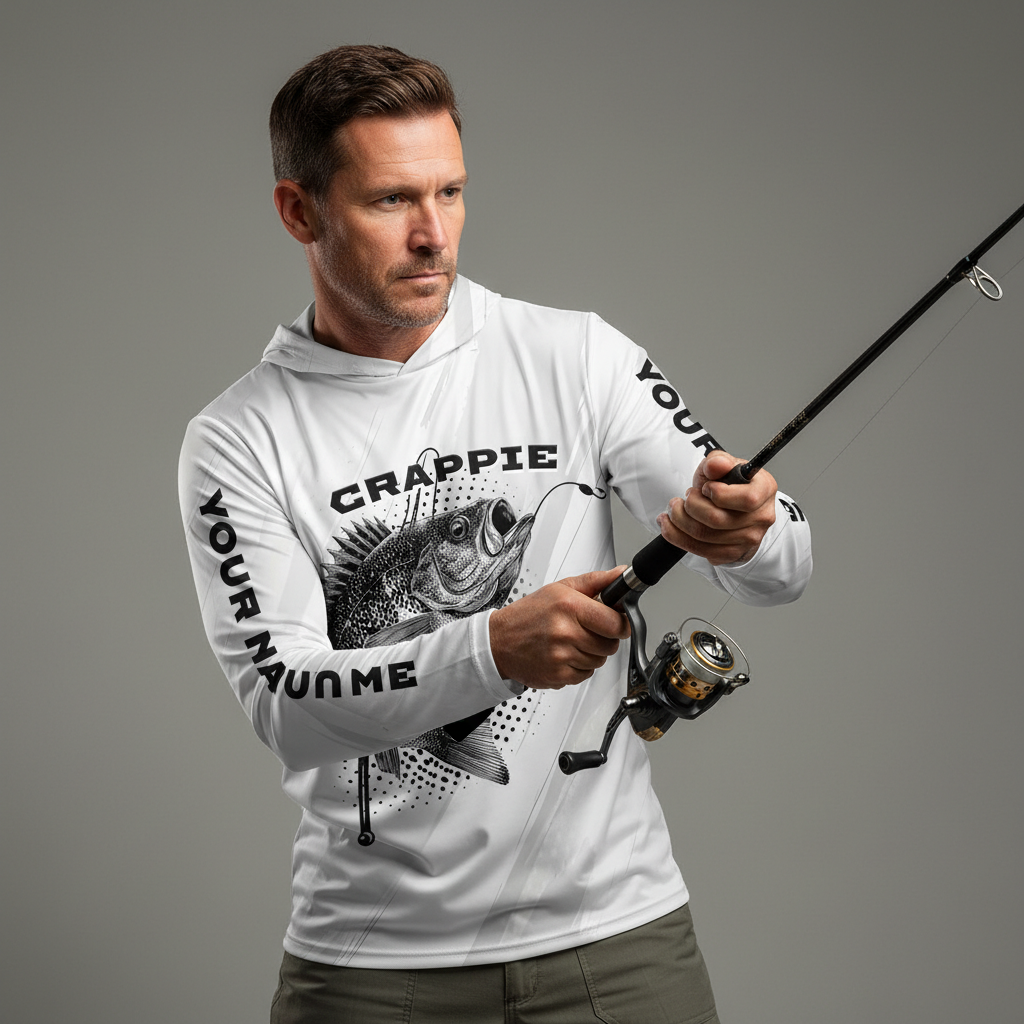 Custom Name Crappie Fish Gray All Over Print Shirt