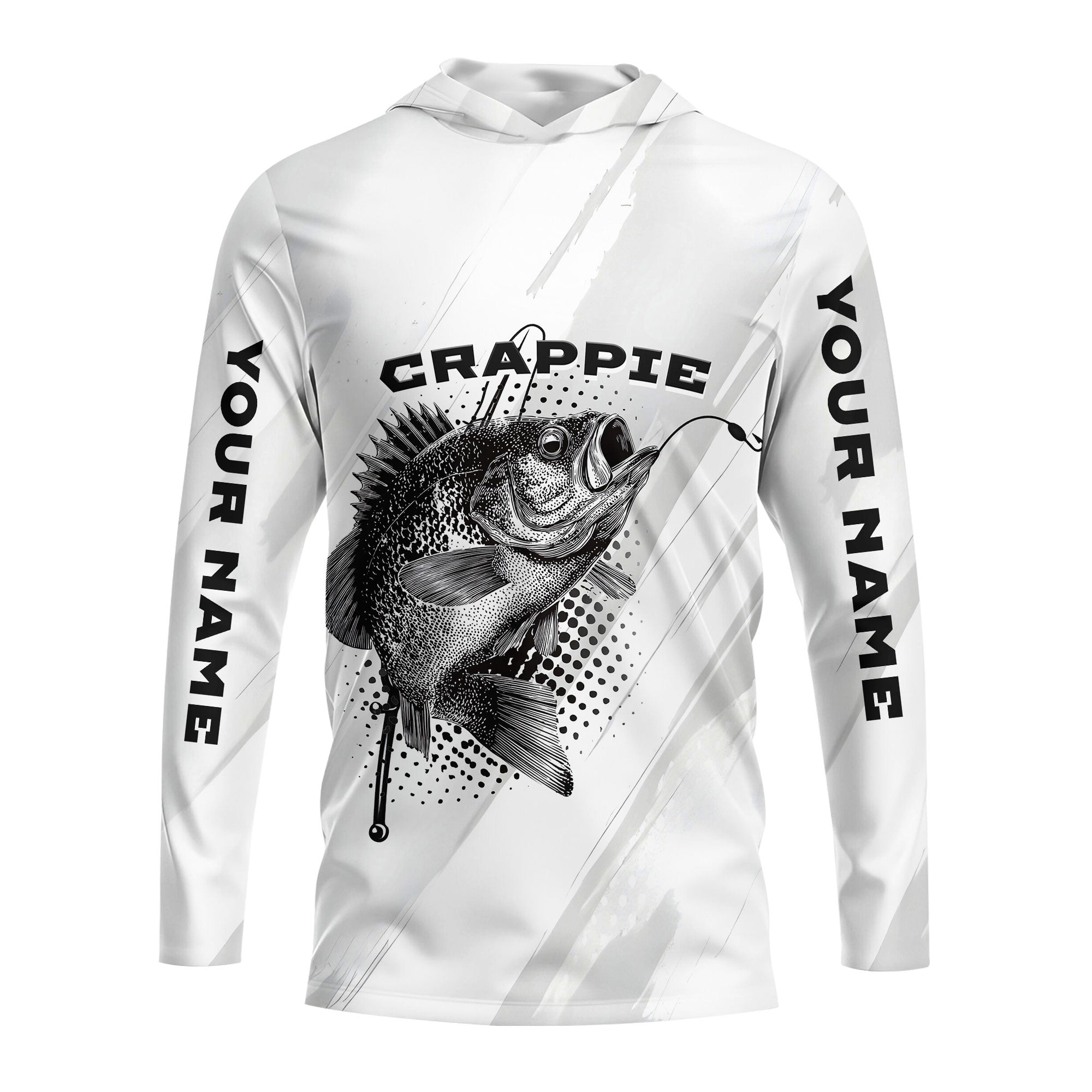 Custom Name Crappie Fish Gray All Over Print Shirt