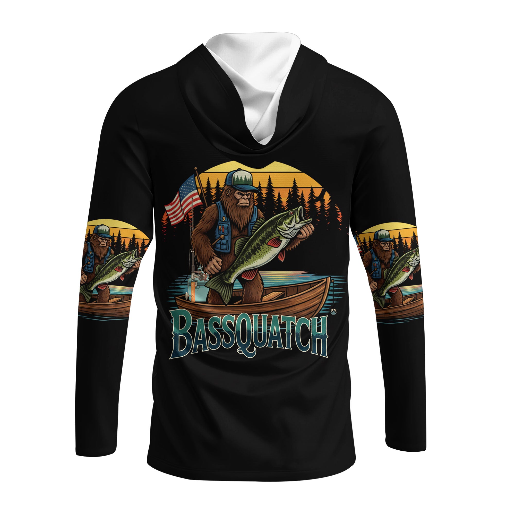 Bassquatch Retro All Over Print Shirt