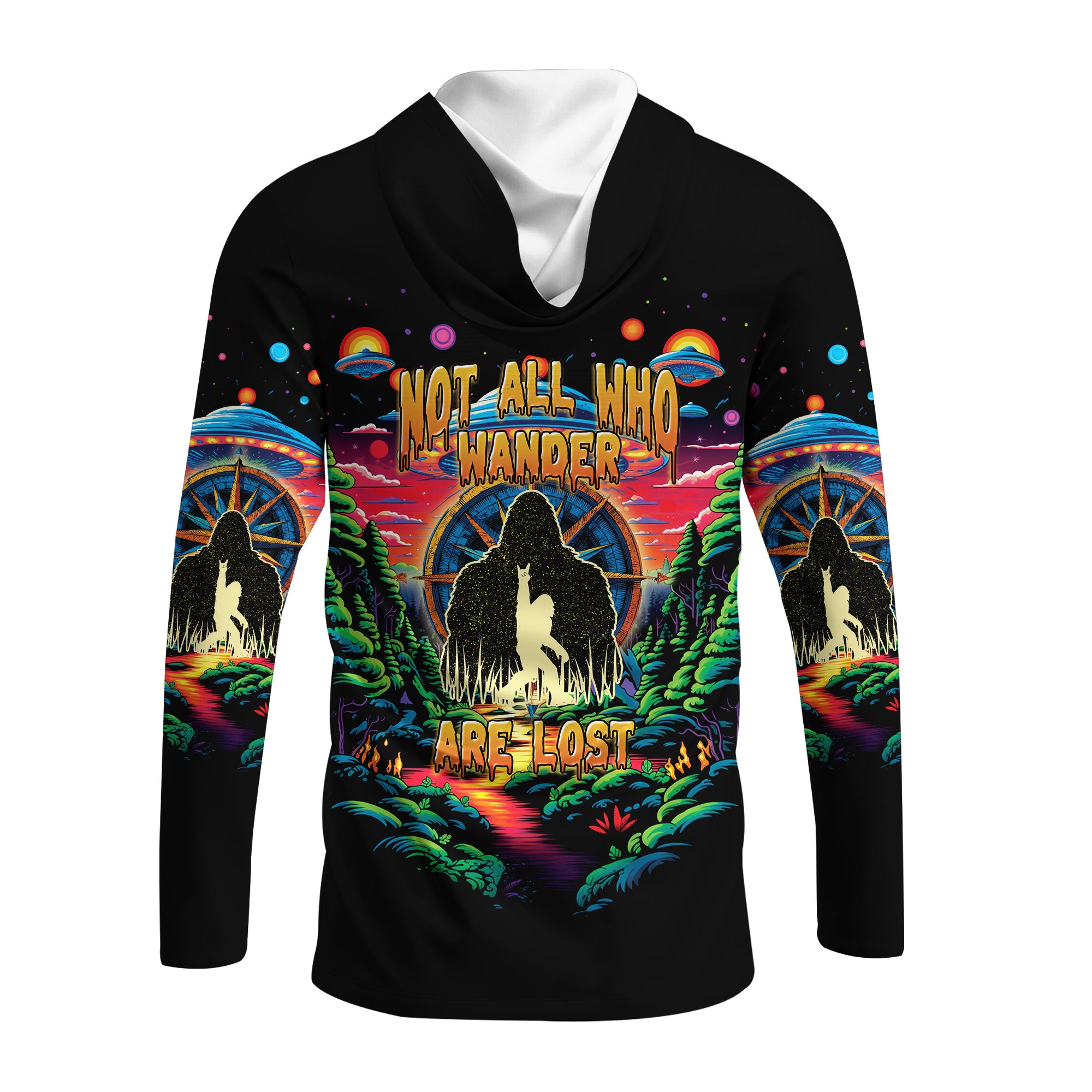 Not All Who Wander Are Lost Bigfoot All Over Print Shirt