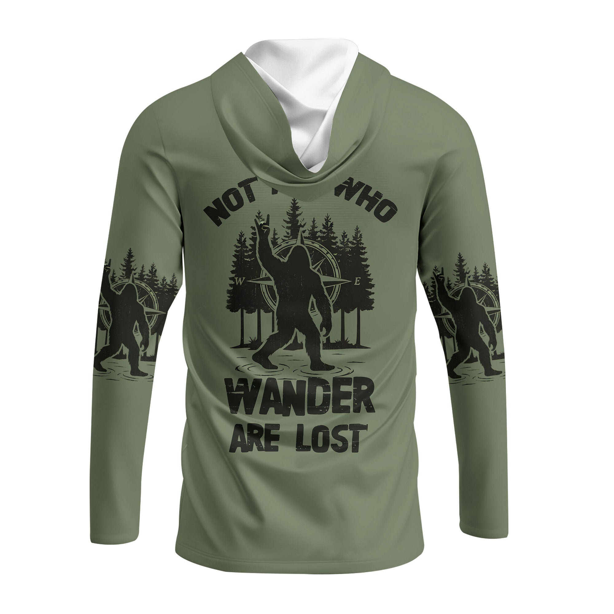 Not All Who Wander Are Lost Bigfoot Walking All Over Print Shirt