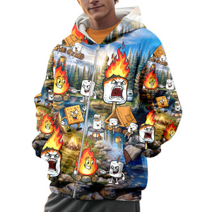 Vintage Camping Burnt Mashmallow All Over Print Shirt