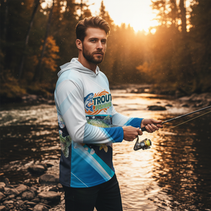 Trout Fish Blue Sport All Over Print Shirt