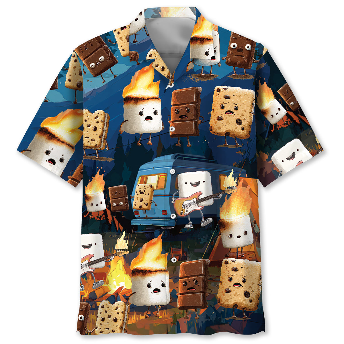 Funny Campsite Night Party Hawaiian Shirt