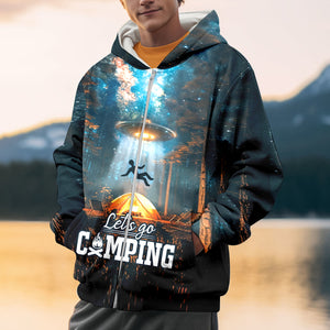 Let's Go Camping UFO All Over Print Shirt