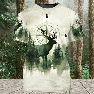 Into The Forest Deer Exposure All Over Print Shirt