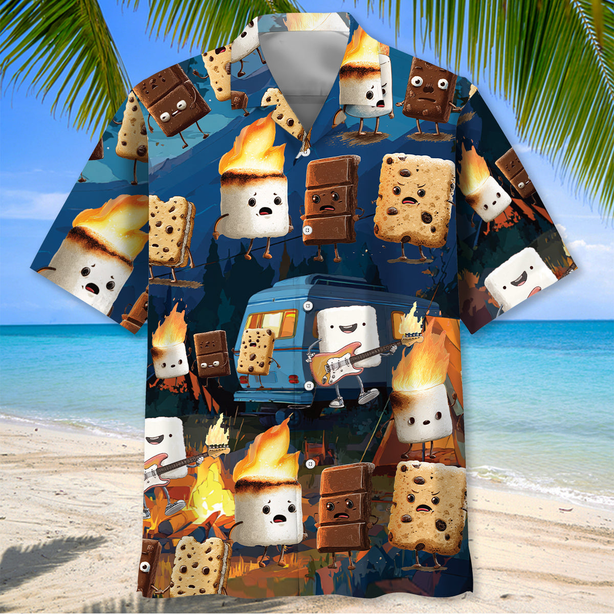 Funny Campsite Night Party Hawaiian Shirt
