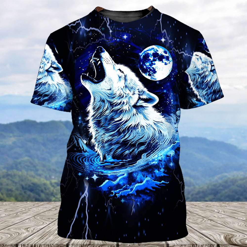 Mystical Wolf Howing Art All Over Print Shirt