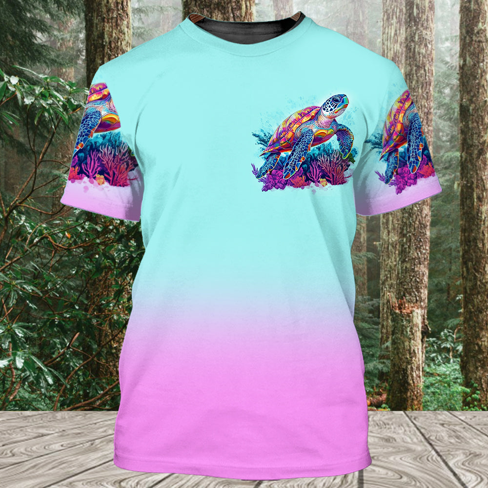 Saltwater Heals Everything Sea Turtle All Over Print Shirt